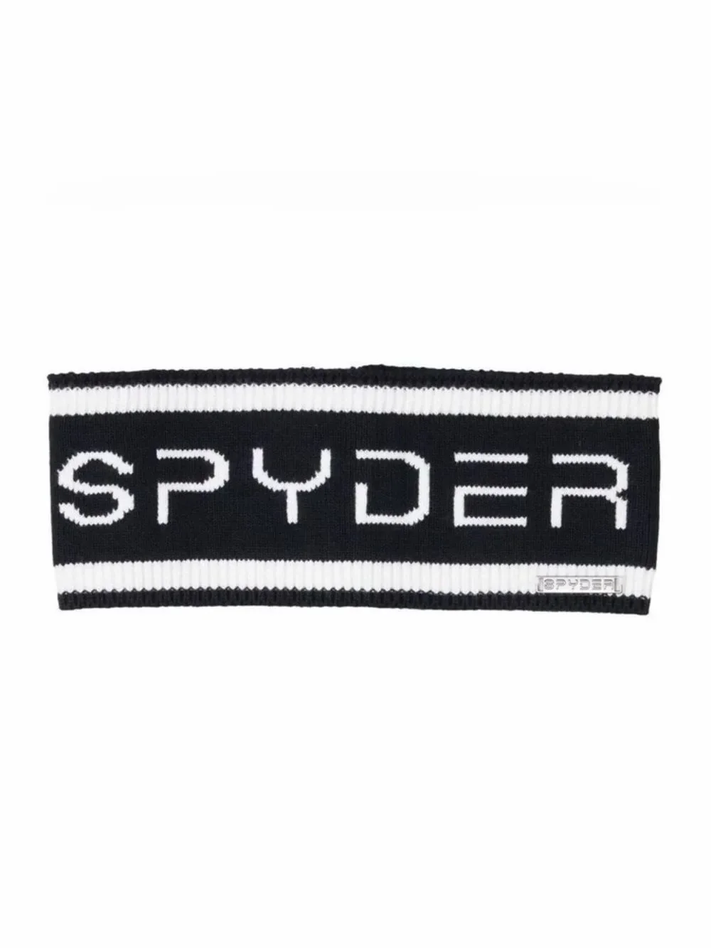 SPYDER OS Unisex Black White Cotton Blend Knit Logo Headband